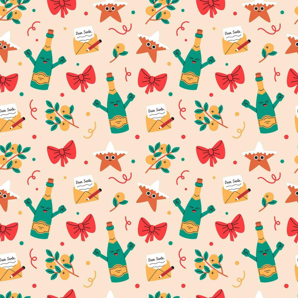 Merry Christmas seamless pattern vector