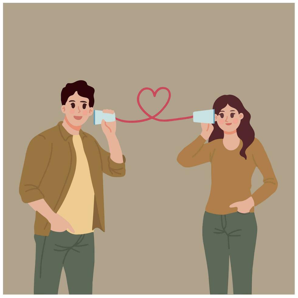 Couple in love romantic illustration vector
