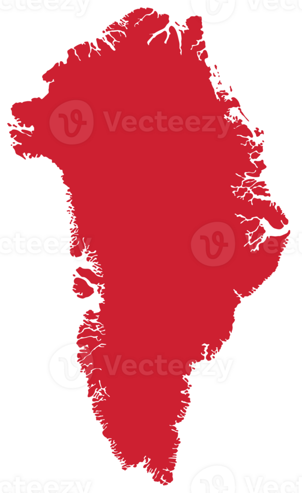 Greenland map. Map of Greenland in red color png
