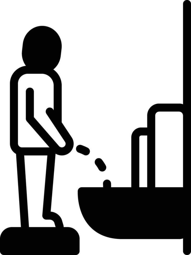 solid icon for peeing vector