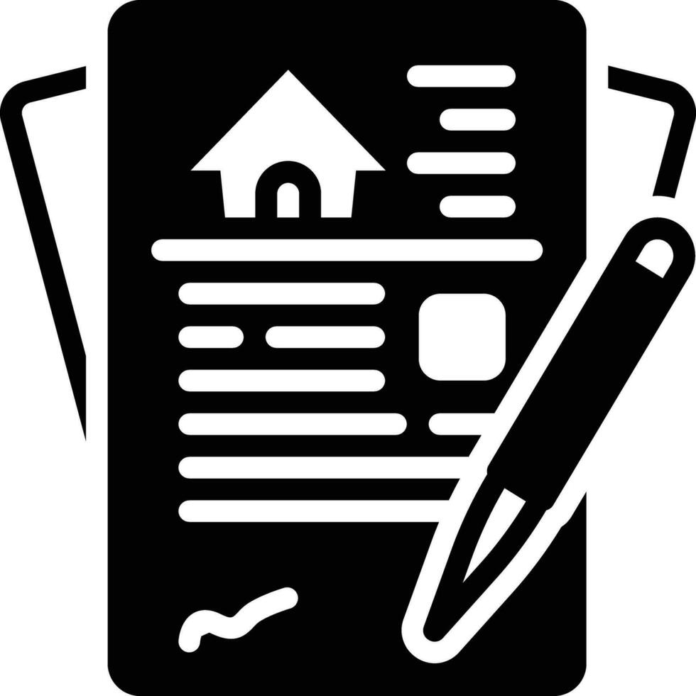 solid icon for contracts vector