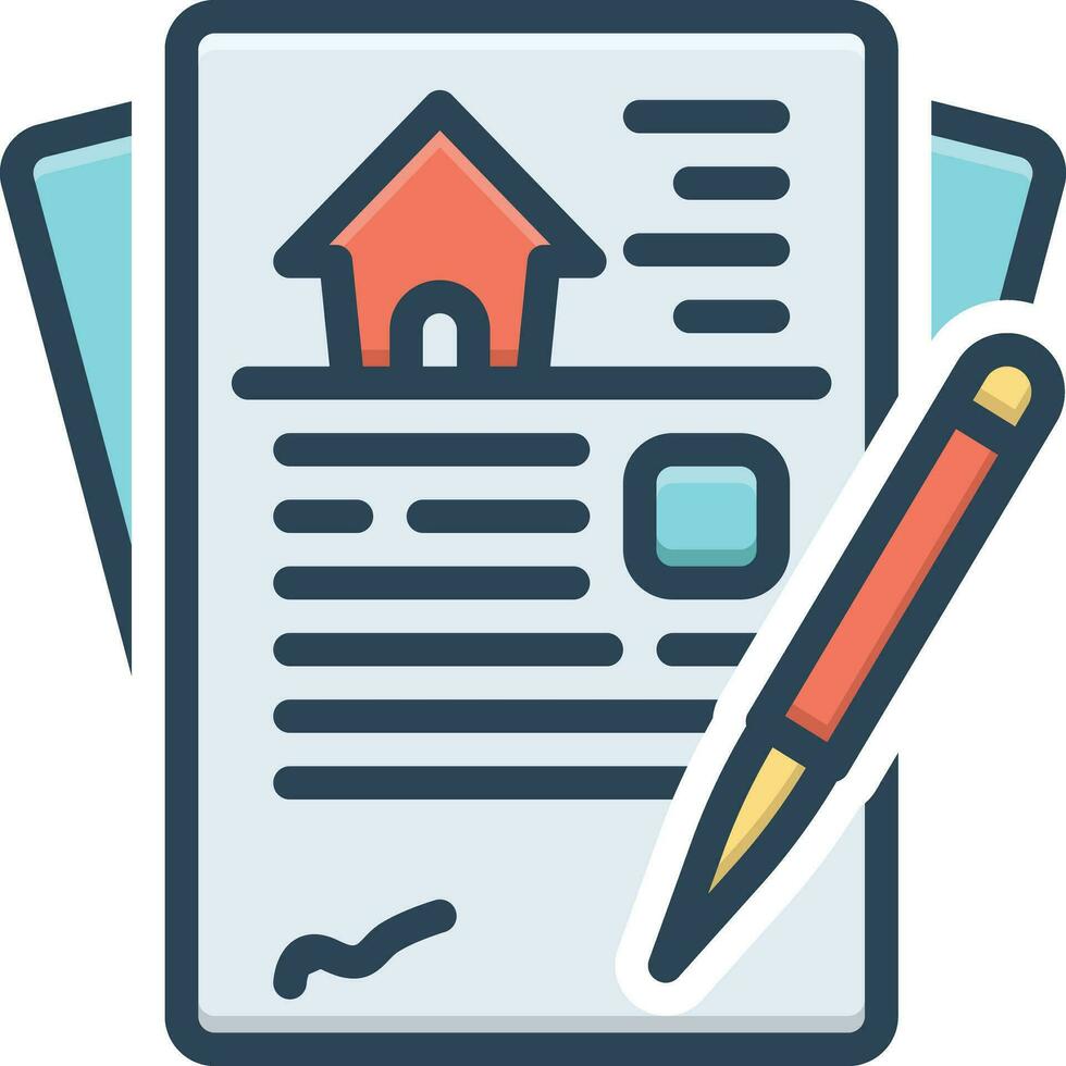color icon for contracts vector