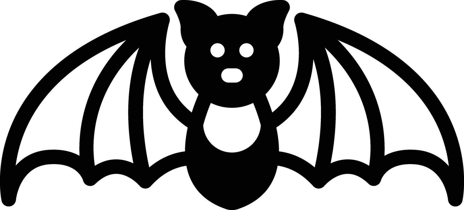 solid icon for bat vector