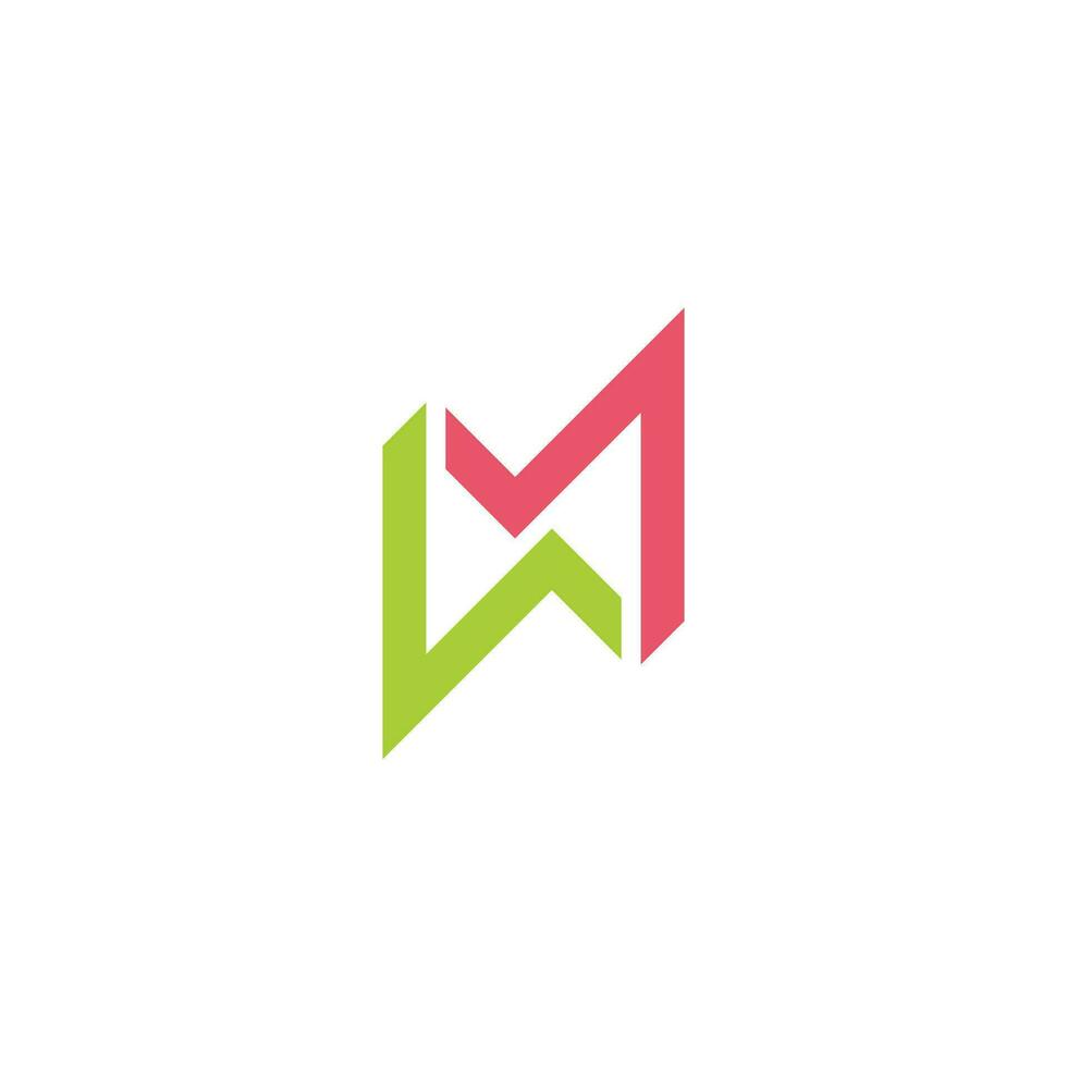 letra wm flecha resumen vistoso logo vector