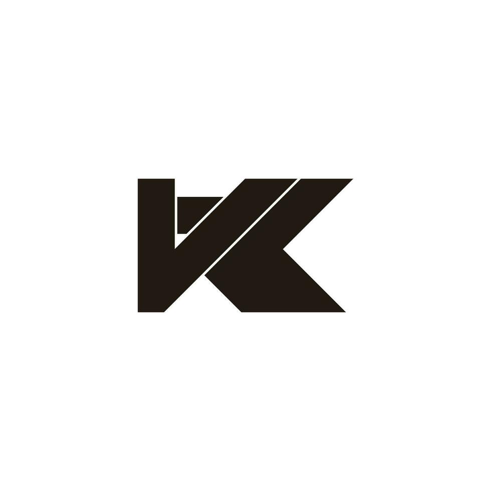 letter vk simple geometric arrow black logo vector