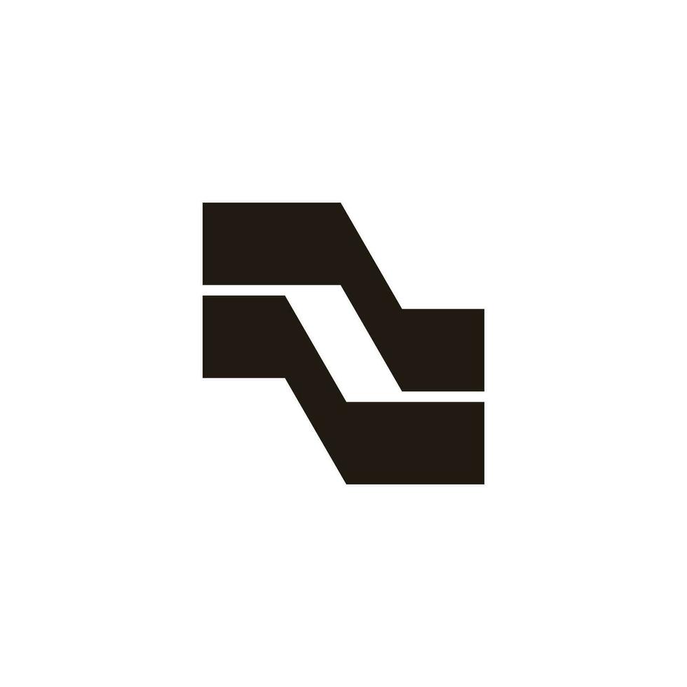 letter nl simple linked geometric logo vector