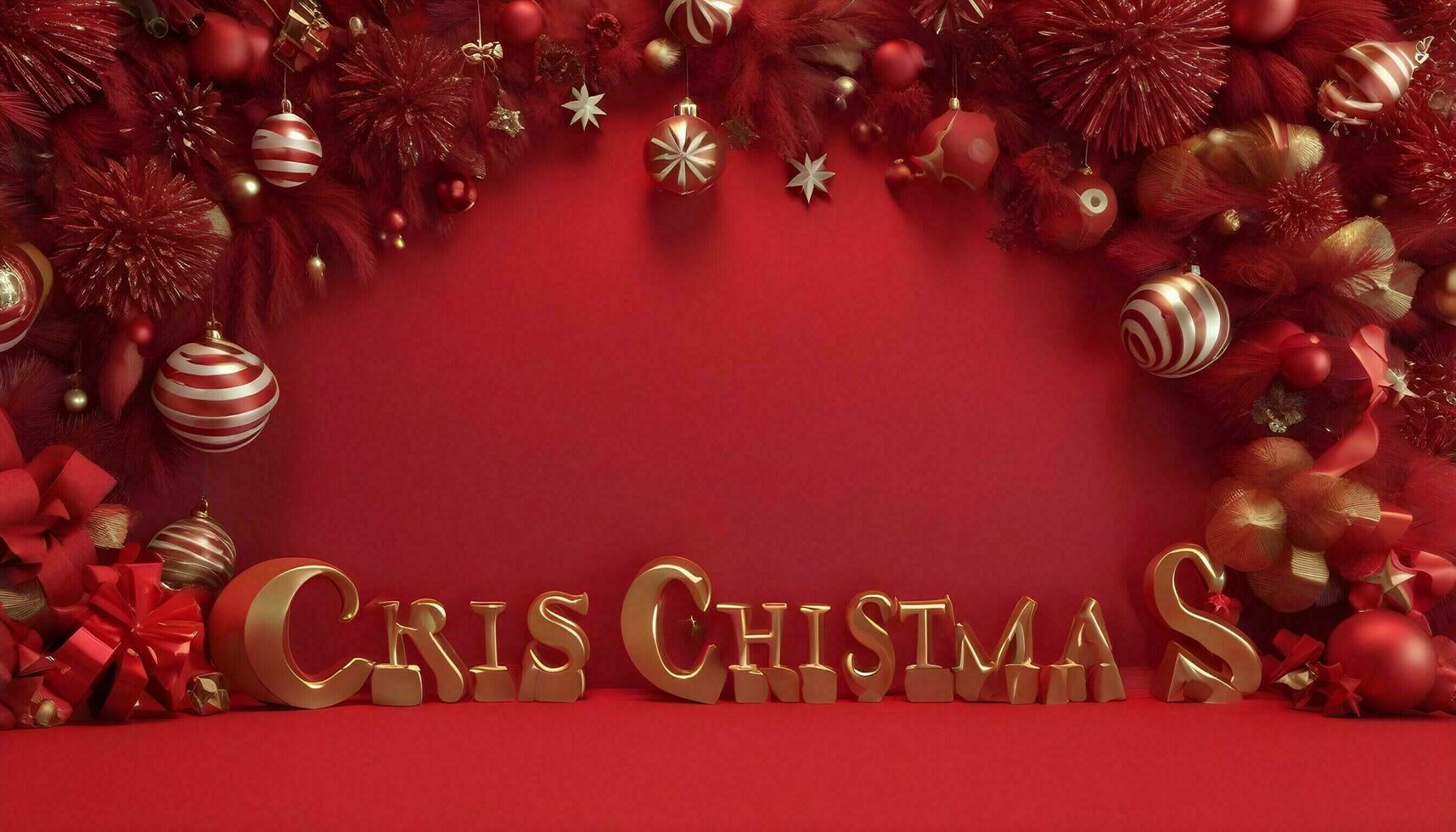 merry christmas background red background There is space for typing text. photo