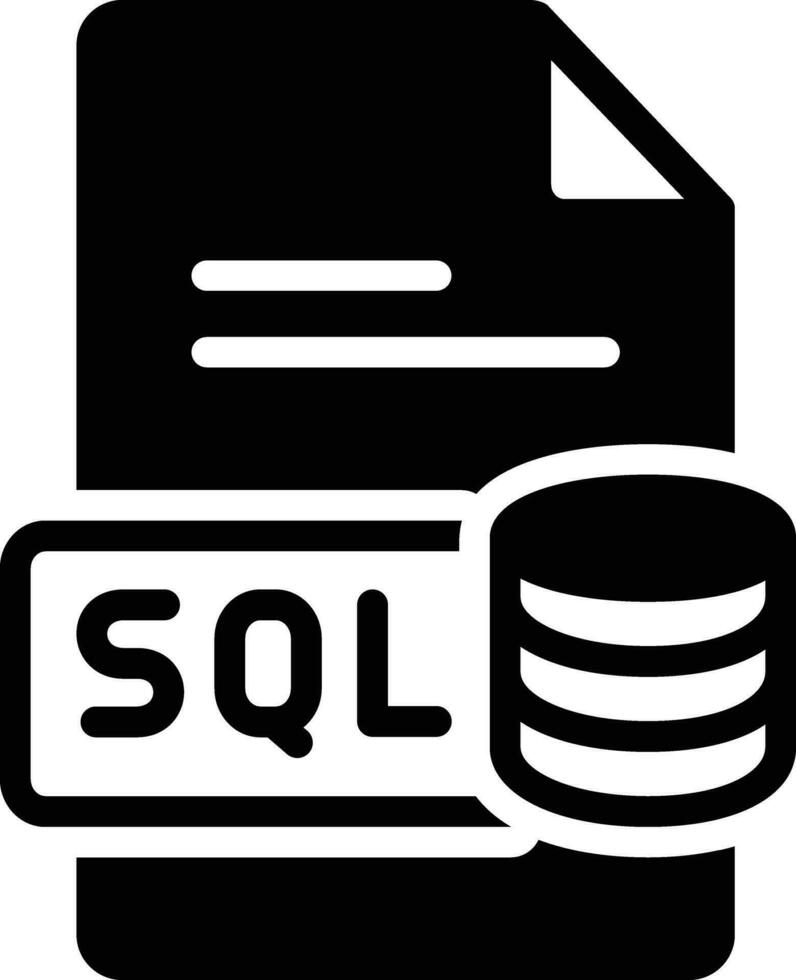 solid icon for sql vector