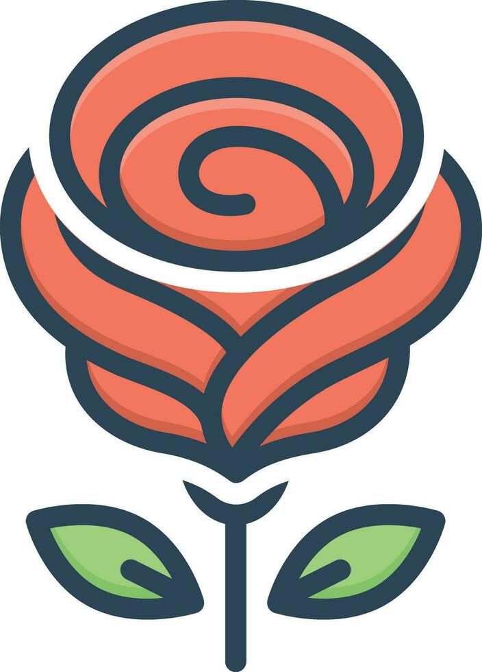 color icon for rose vector