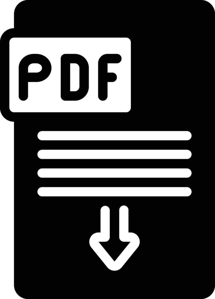 sólido icono para pdf vector
