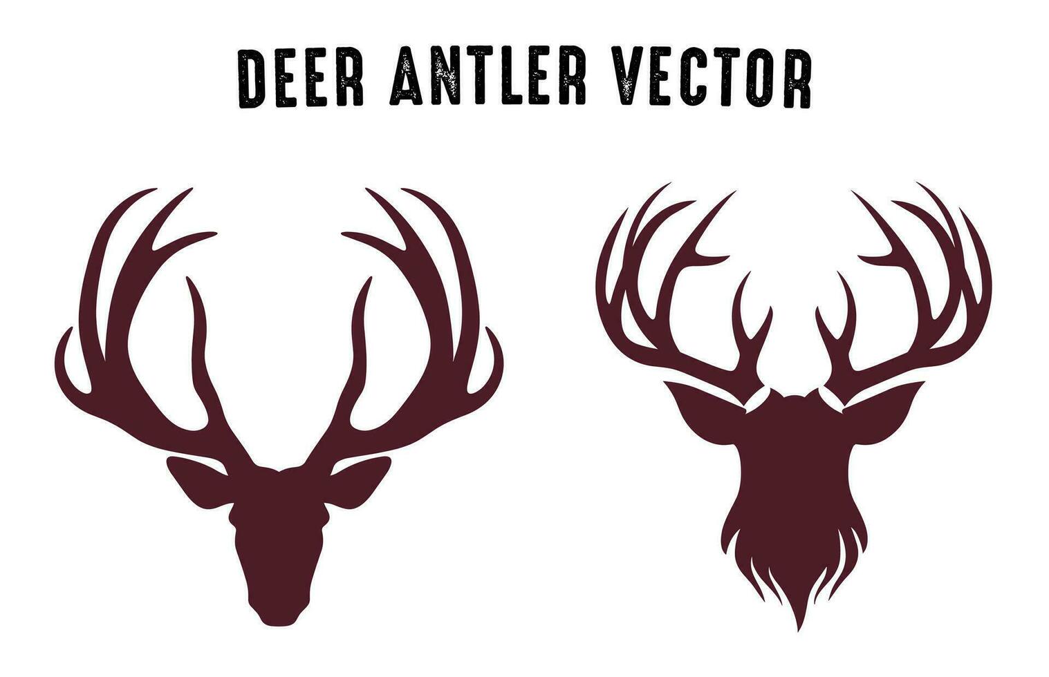 Deer antler silhouettes vector Set, Deer antlers antlers icon bundle