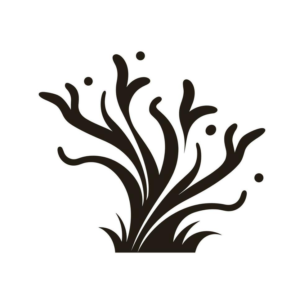 A Seaweed silhouette vector, A silhouette of a Sea coral Vector free