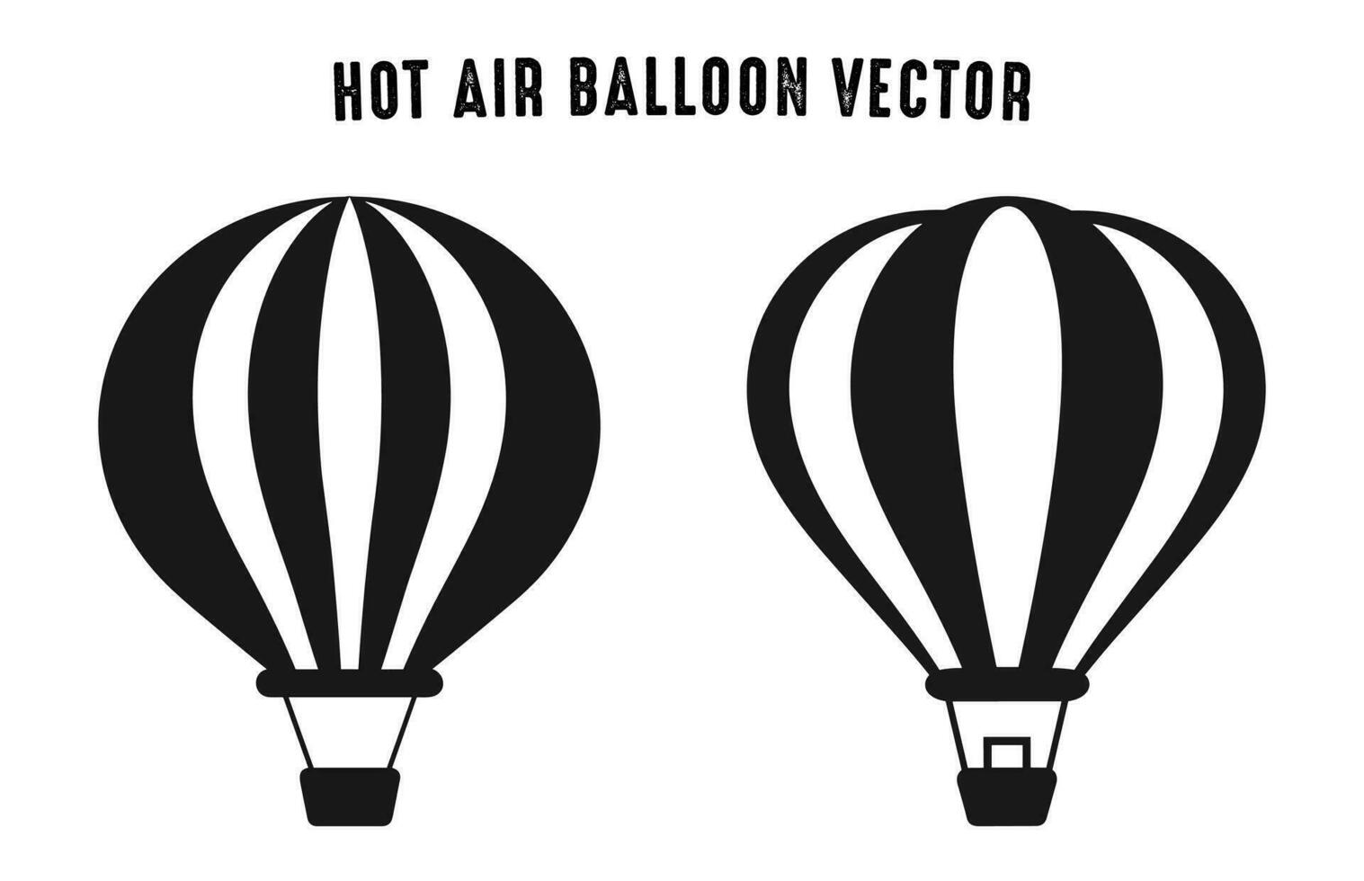 Hot air balloon vector black silhouettes free