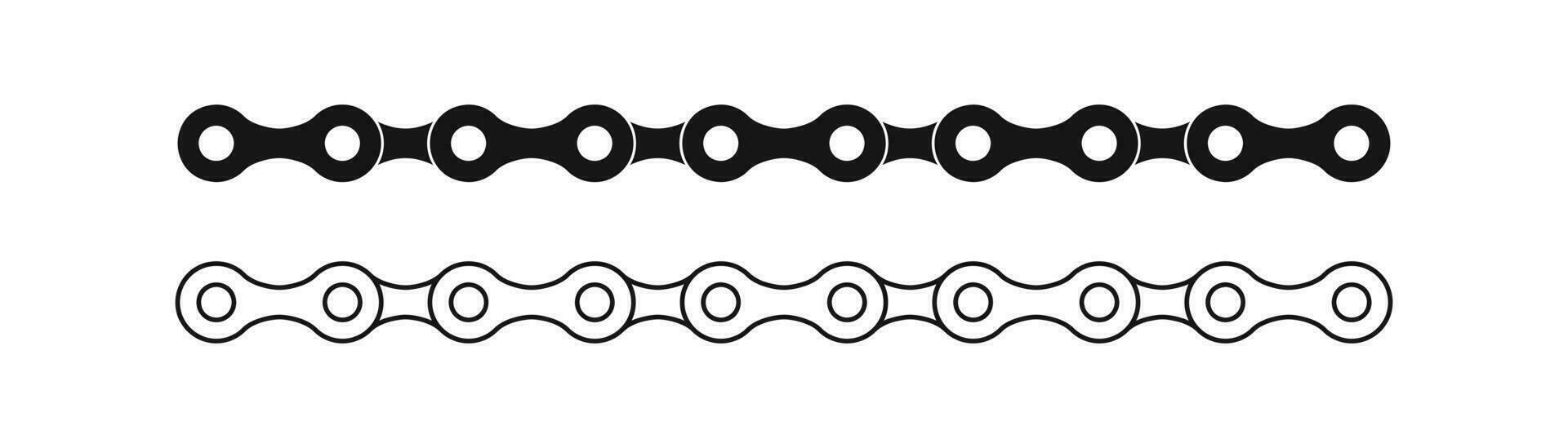 Bike chain icon. Bicycle link gear symbol. Motorcycle signs. Cycle symbols. Chain machine icons. Black color. Vector sign.