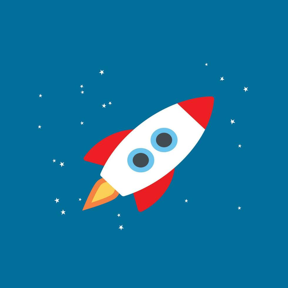 Rocket In Space Illustration vector