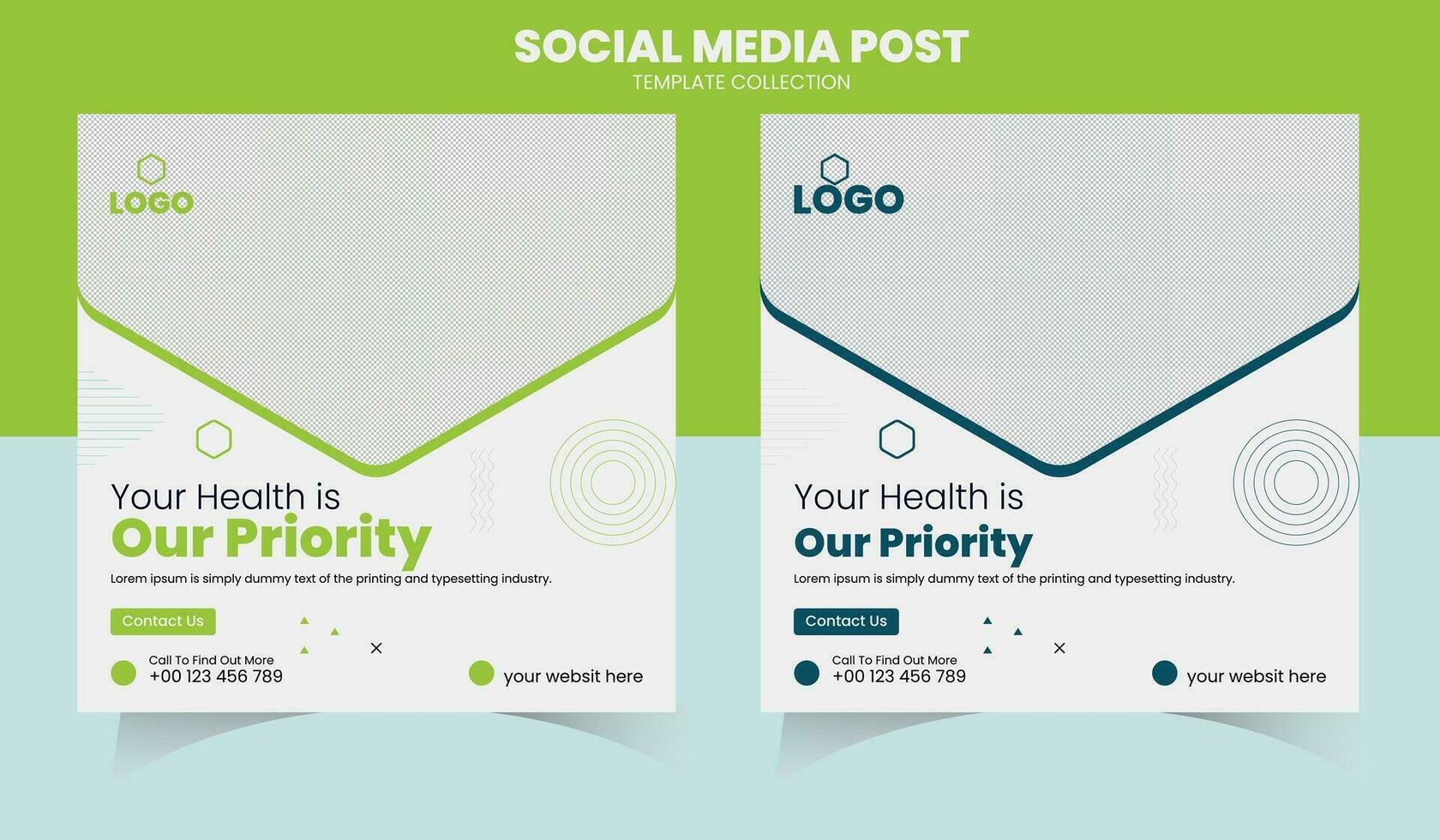 Medical Social Media Post Template vector