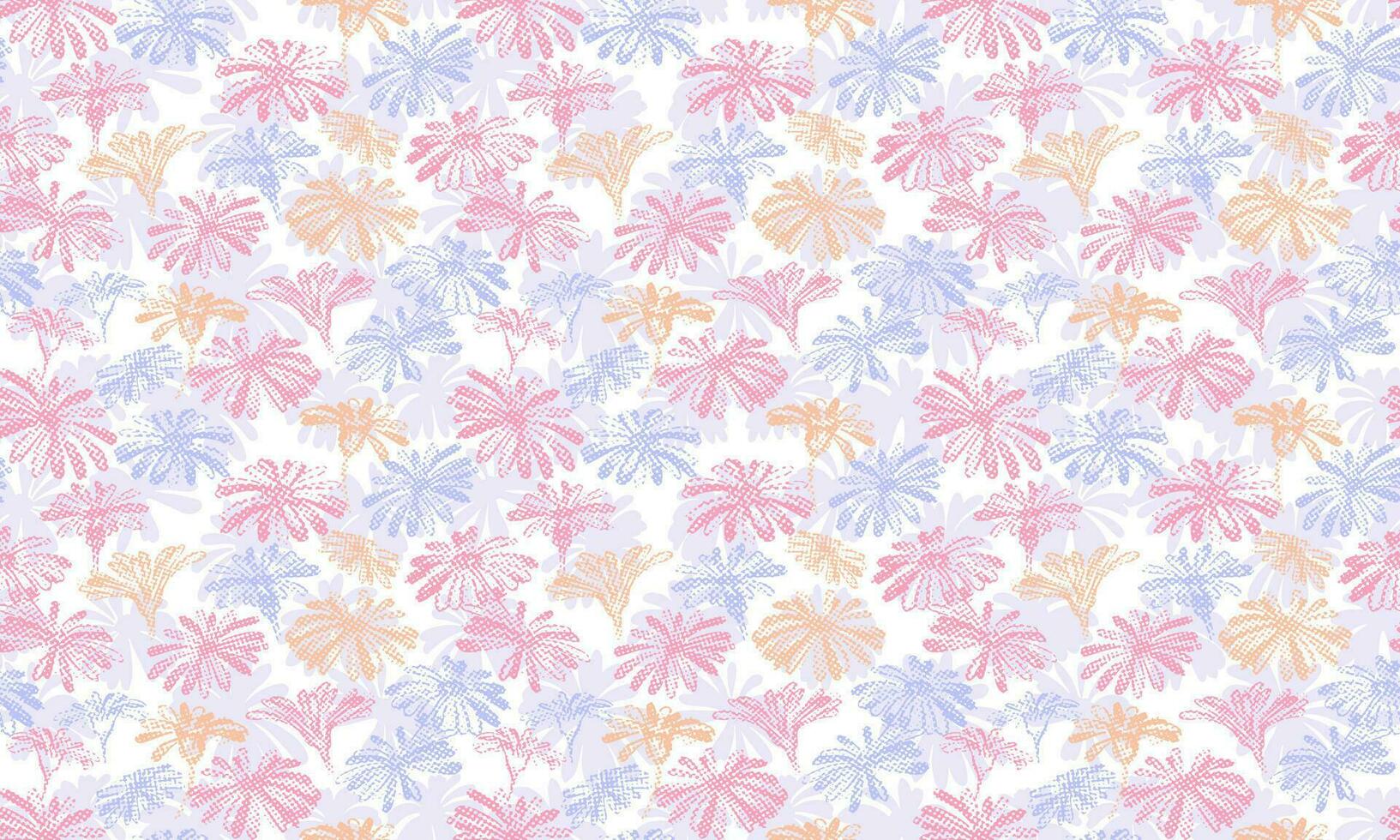 sin costura modelo vistoso siluetas texturas forma flores vector mano dibujado bosquejo . floral impresión. modelo para textil, superficie diseño, tela, interior decoración, moda, fondo de pantalla.