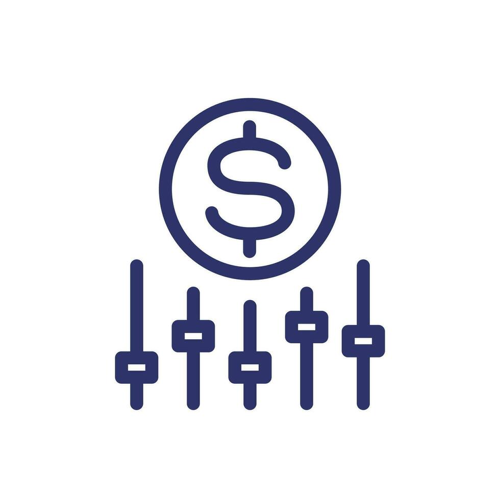 dynamic pricing line icon on white vector