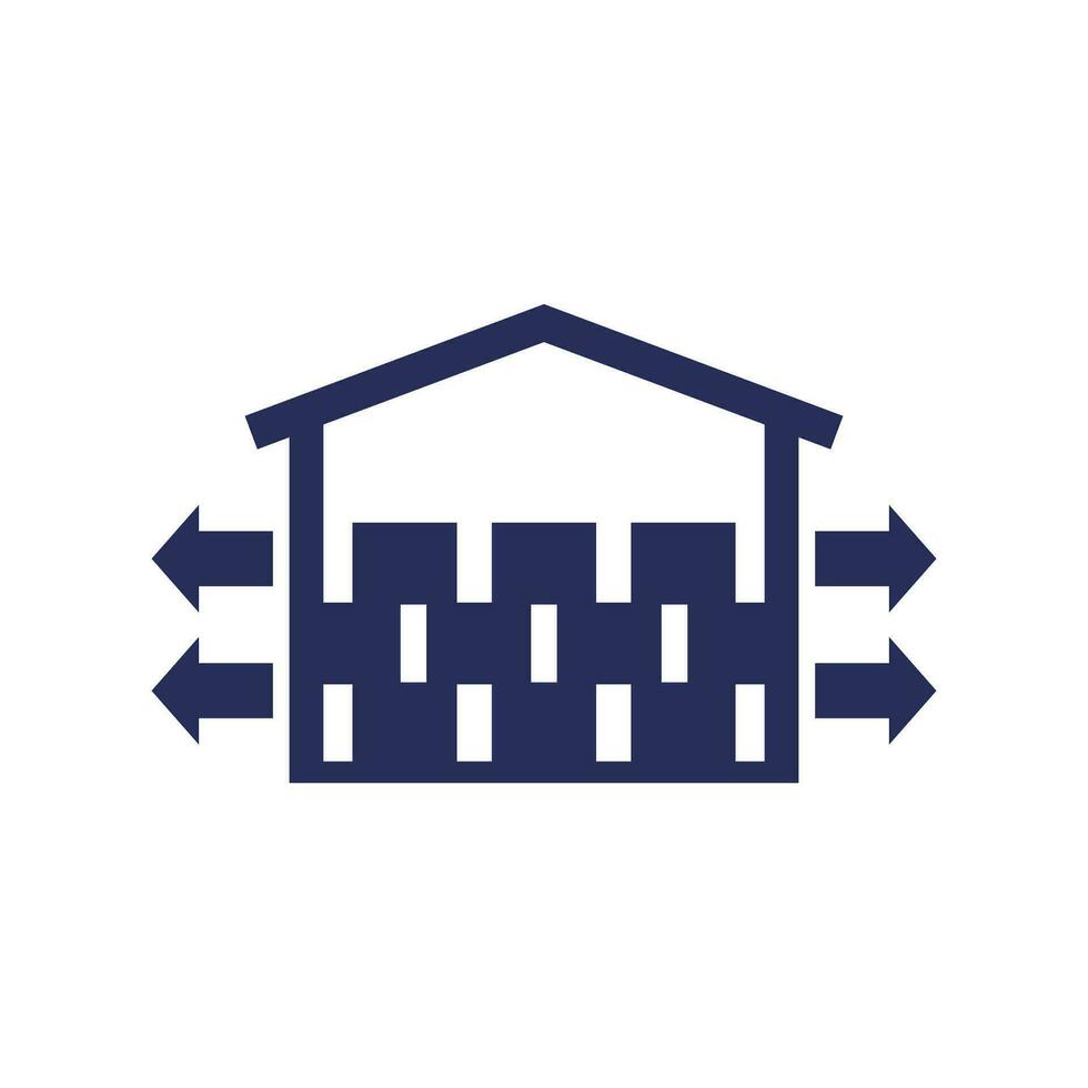 storage and distribution icon on white vector