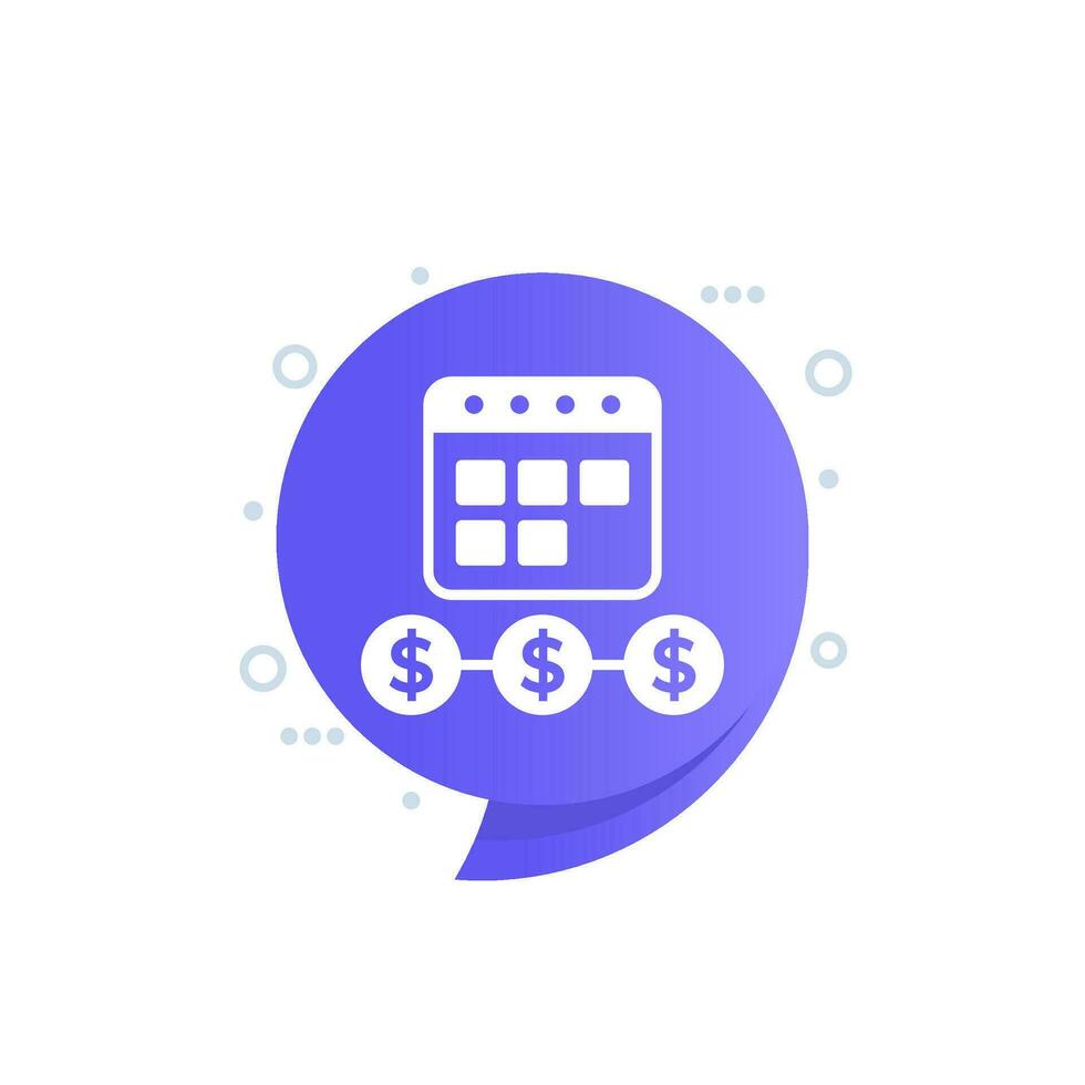 Annuity icon with calendar, periodic payments vector
