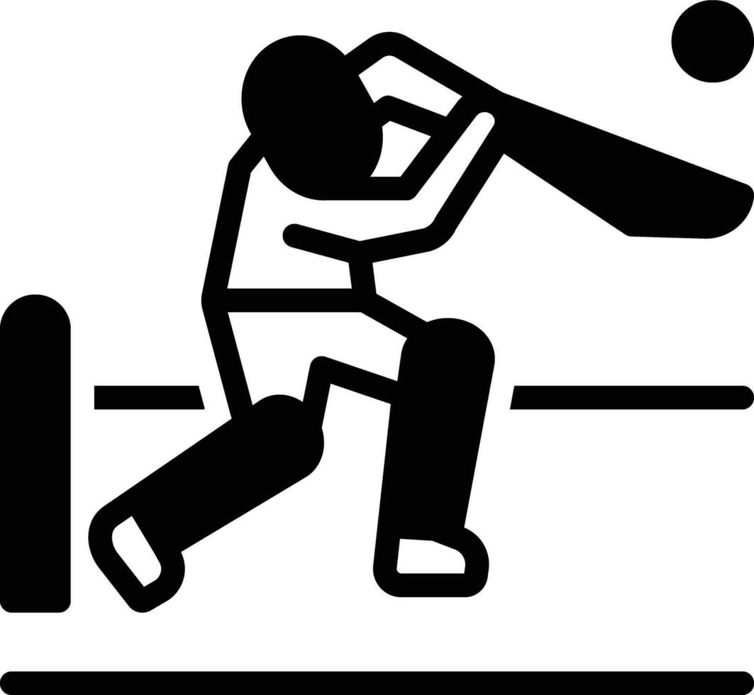 solid icon for cricket vector