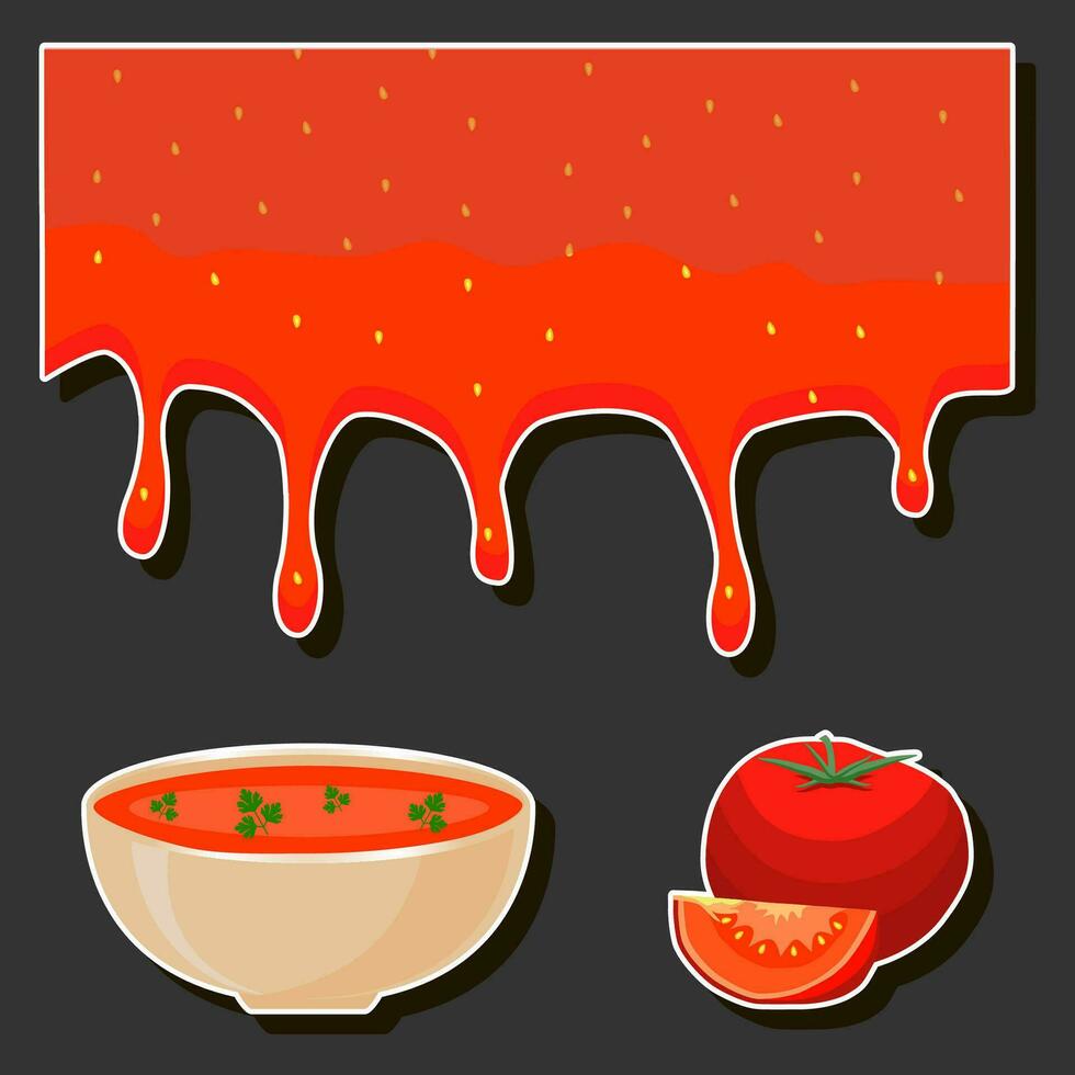 Illustration on theme beautiful tasty edible hot homemade soups with broth vector