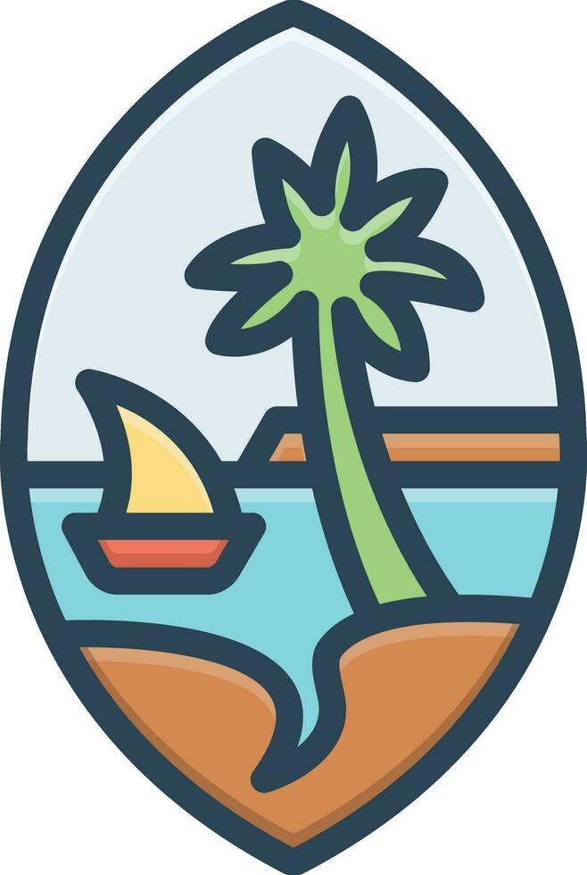 color icon for guam vector