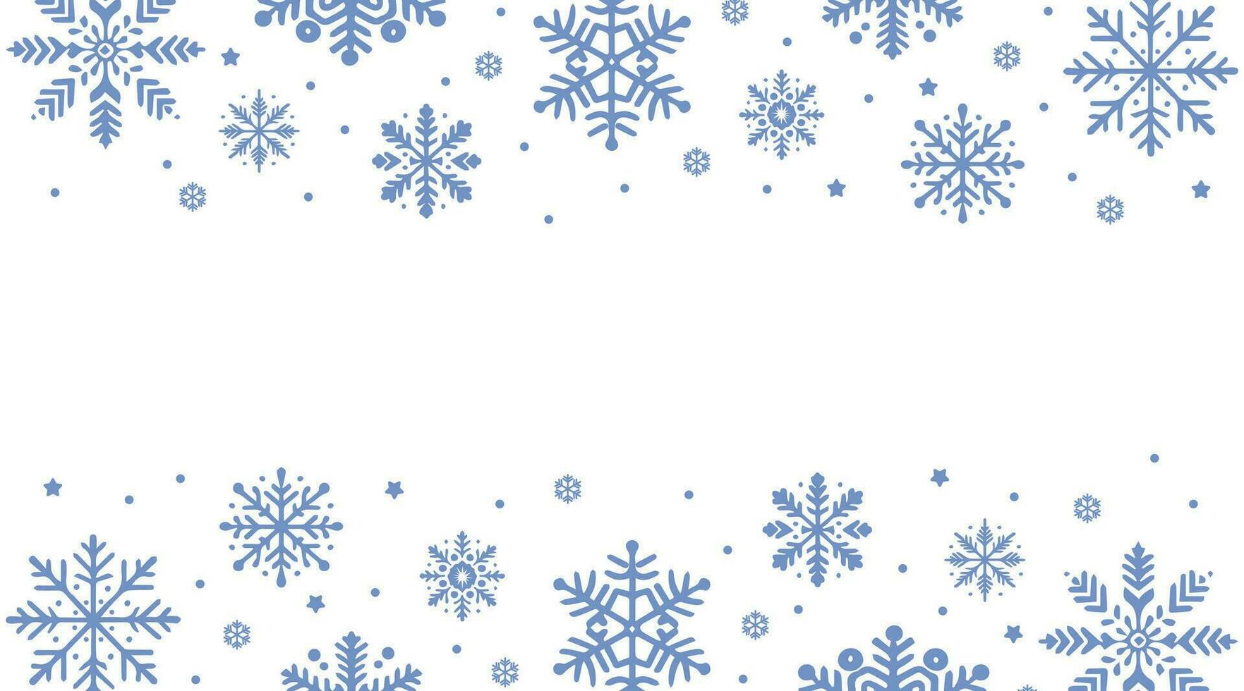 Banner winter card with snowflake frame vector illustration. Decorative winter background with hand drawn snowflakes, snow, stars, design elements.