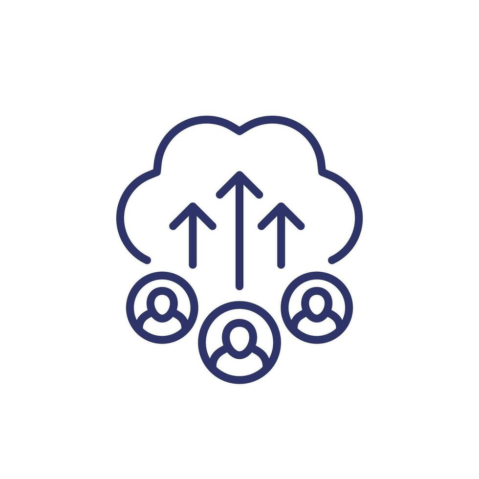 collect user data line icon vector