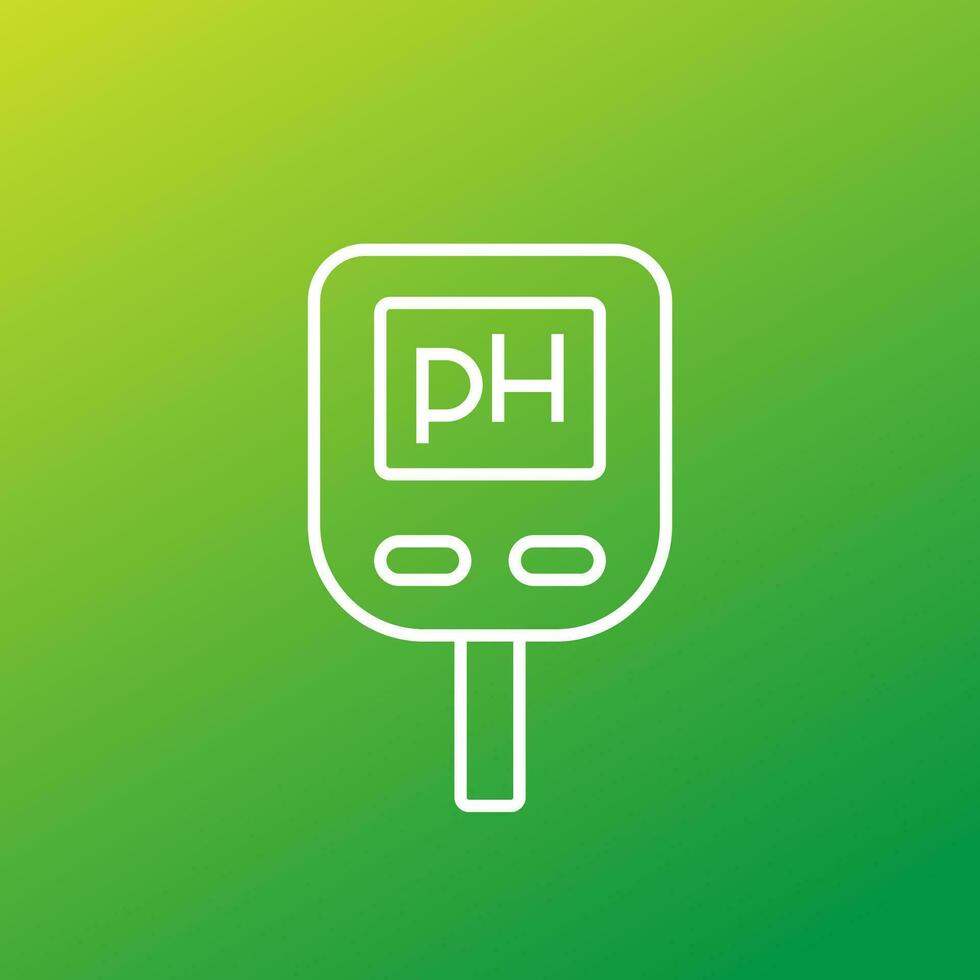 ph meter line icon, vector