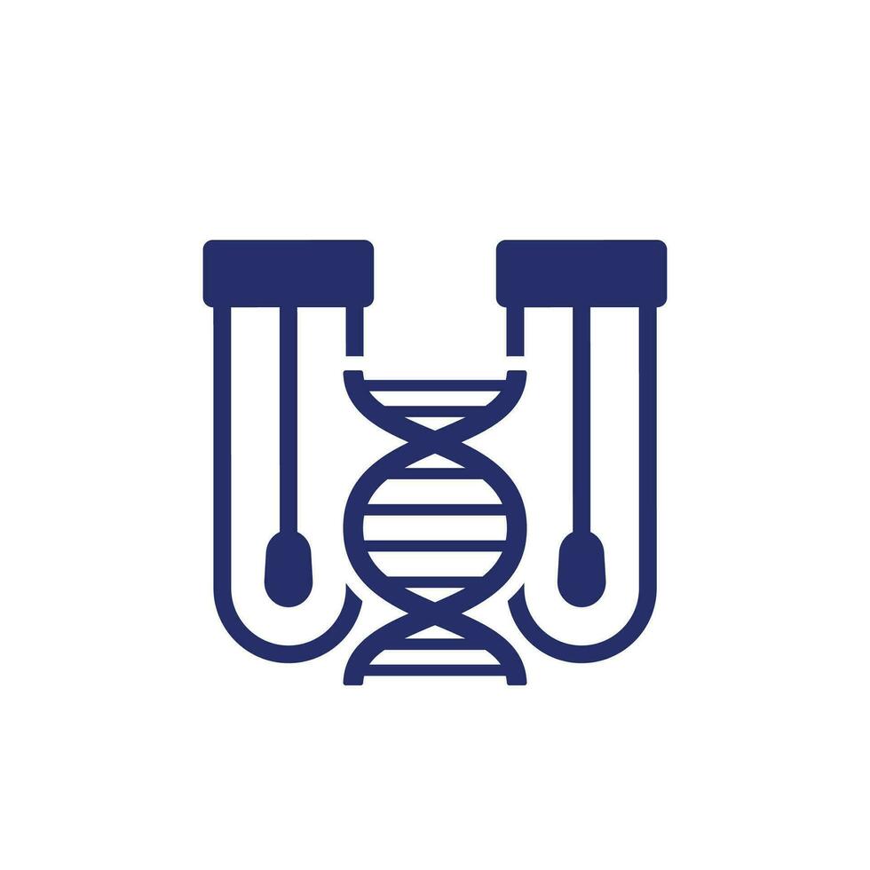 dna swab tests icon with test tubes vector