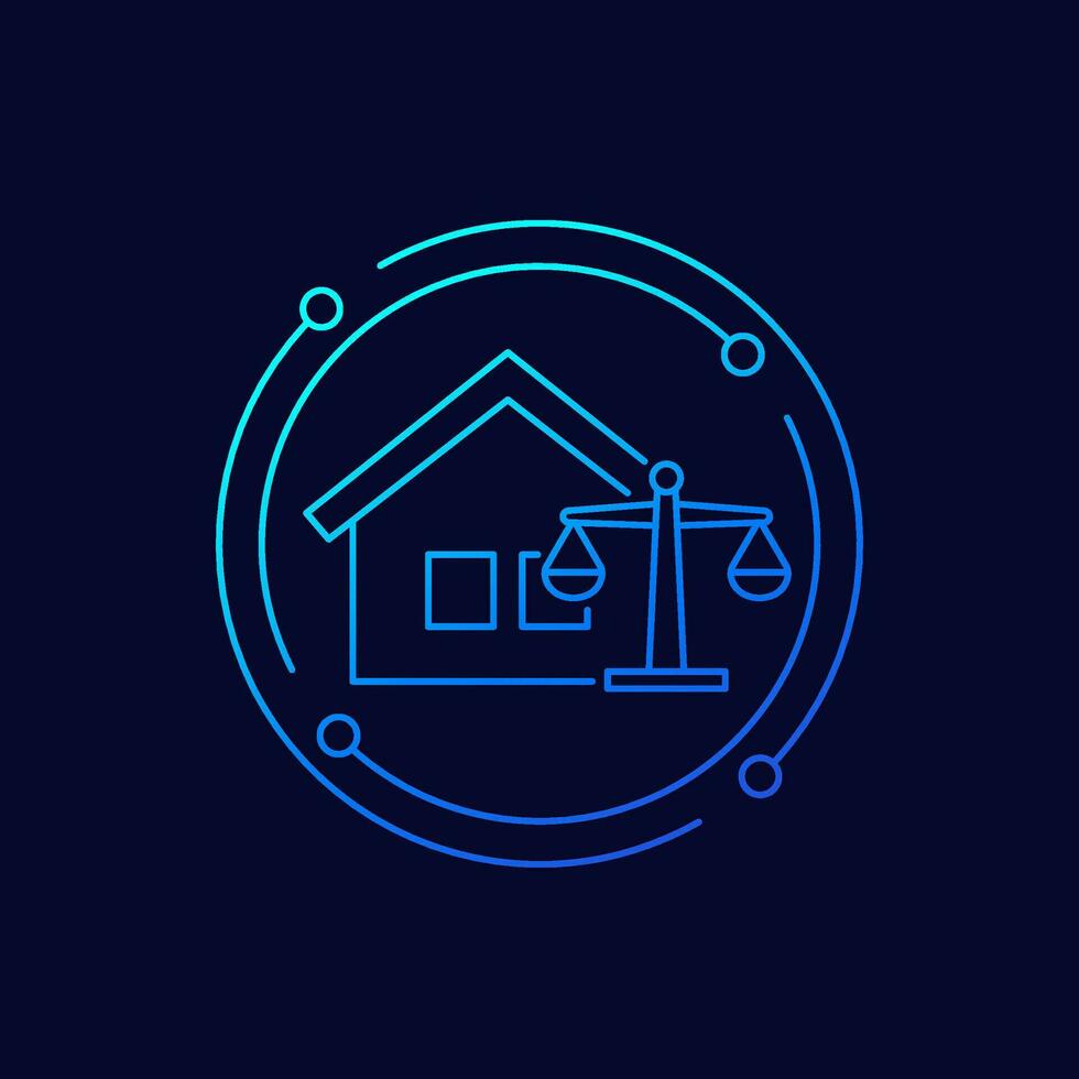 probate law icon, linear design vector