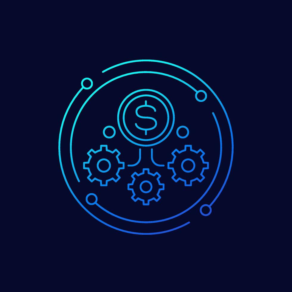 operational costs icon, linear design vector
