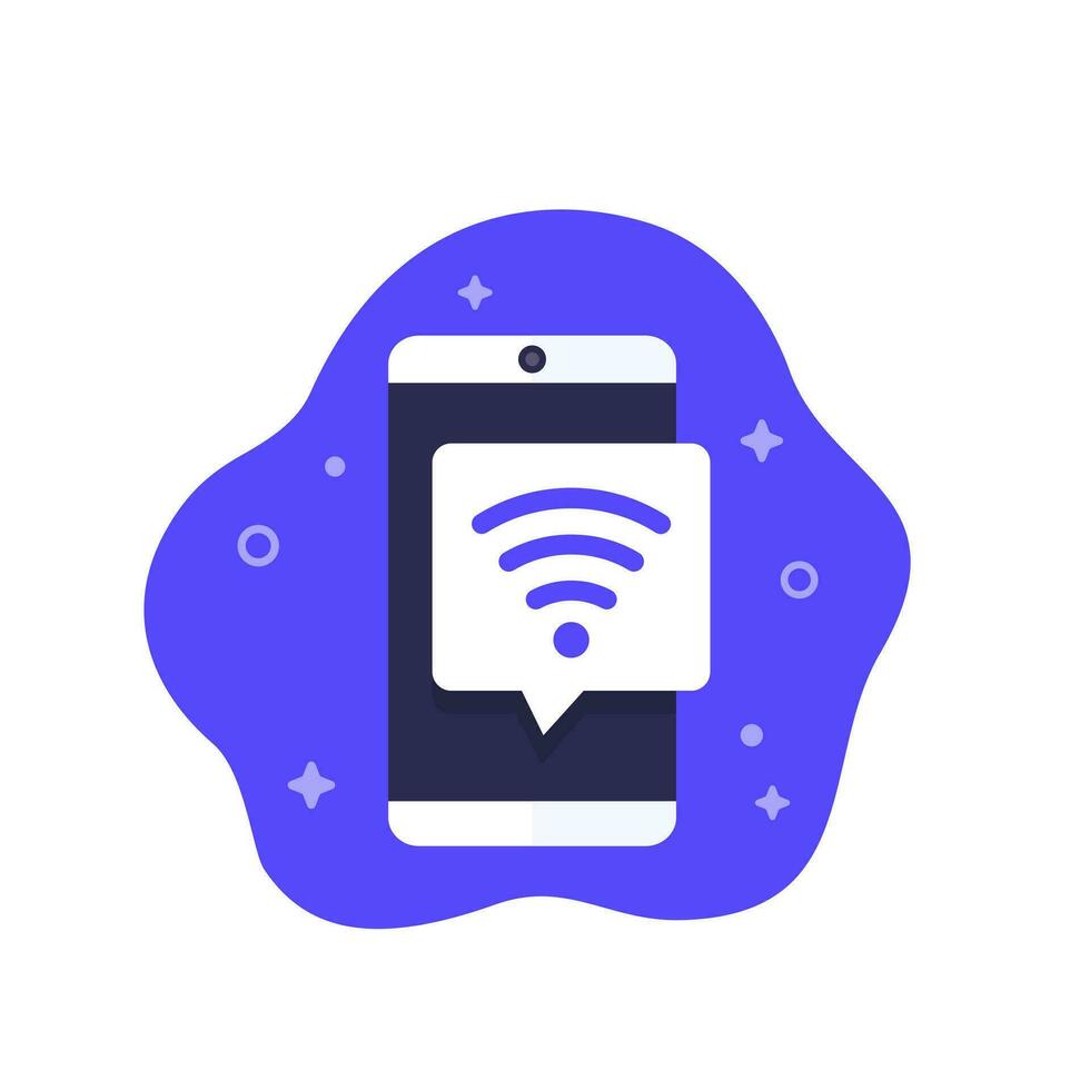 wi-fi icon with smart phone vector