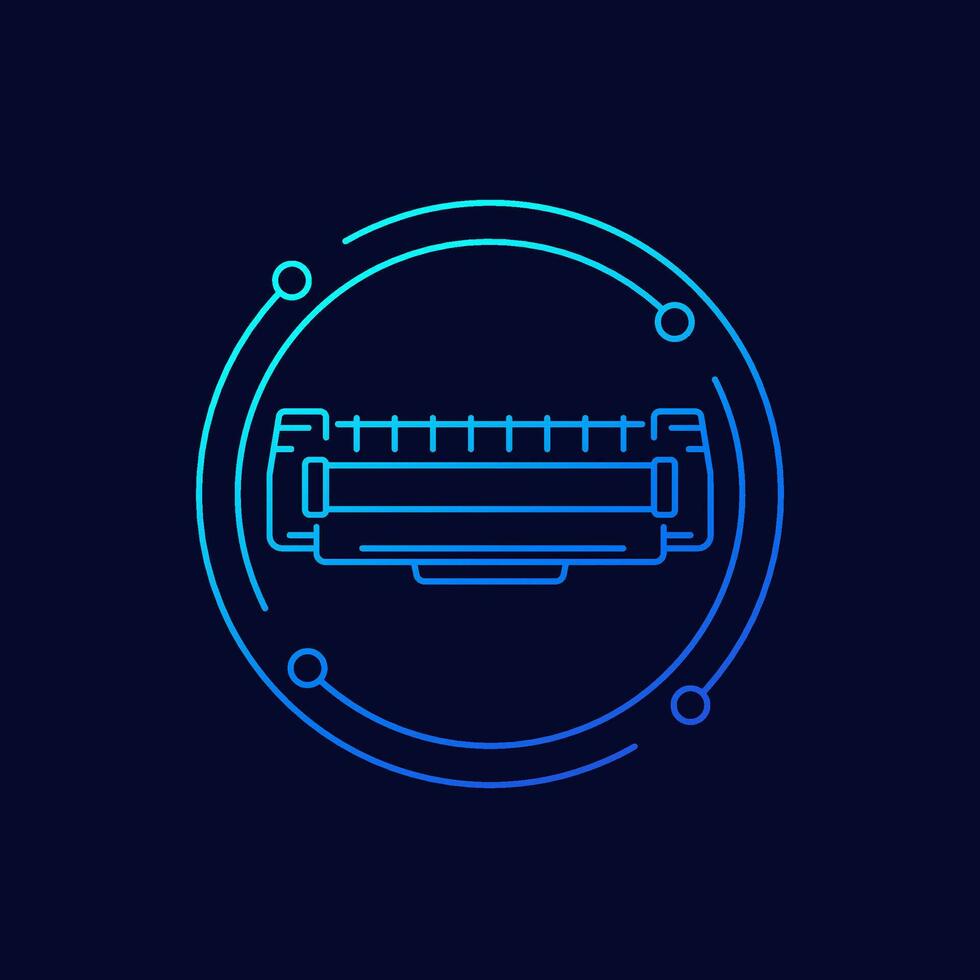 printer cartridge, toner icon, linear design vector