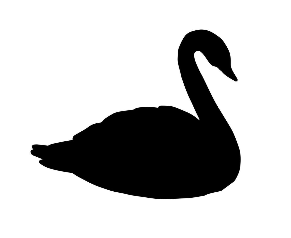 Vector hand drawn doodle sketch swan silhouette