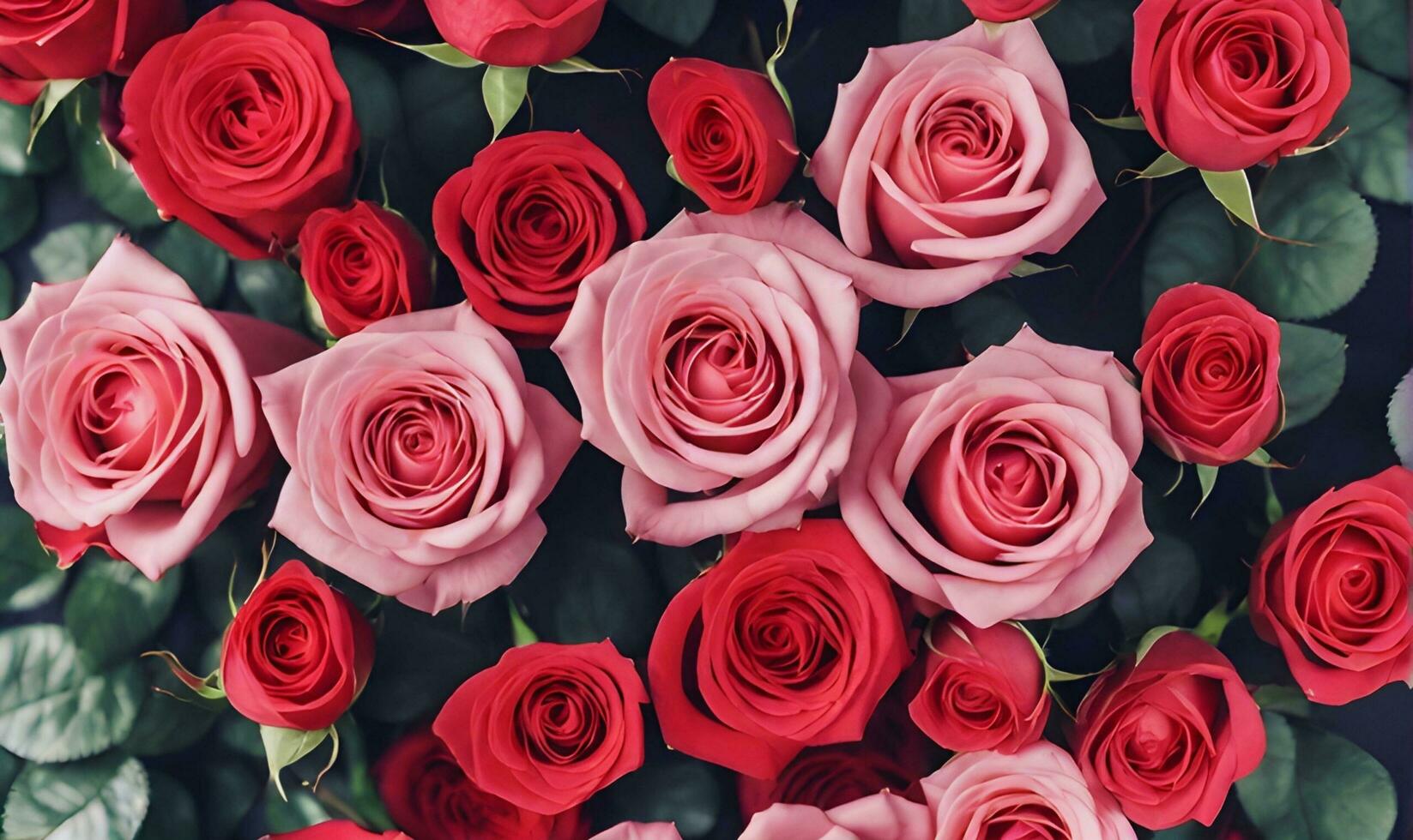 AI generated Natural red roses background. photo