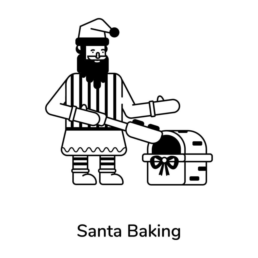 Trendy Santa Baking vector