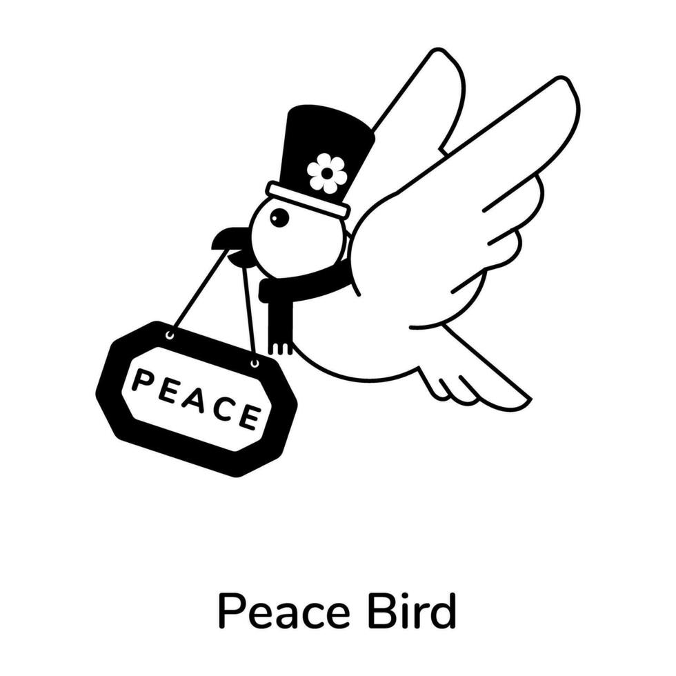 Trendy Peace Bird vector