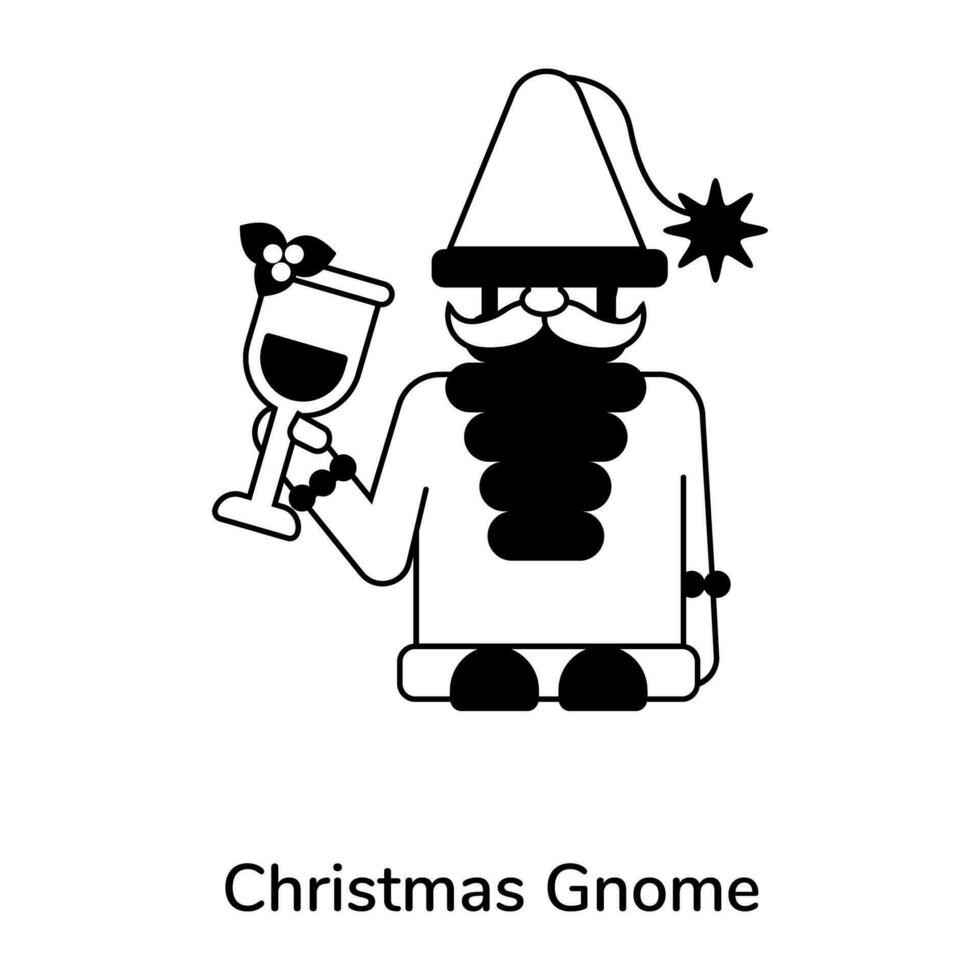 Trendy Christmas Gnome vector