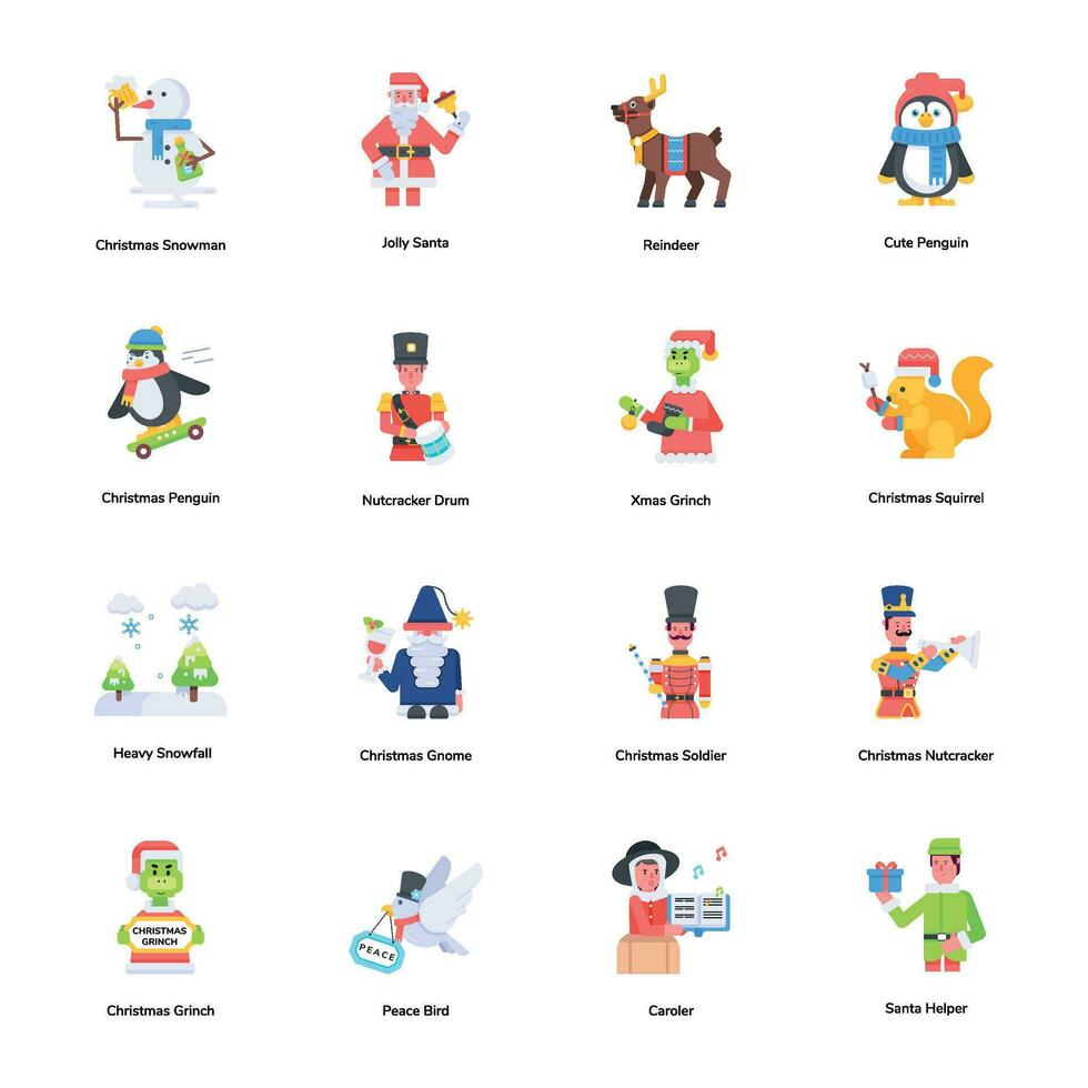 Modern Collection of Christmas Celebration Flat Icons vector