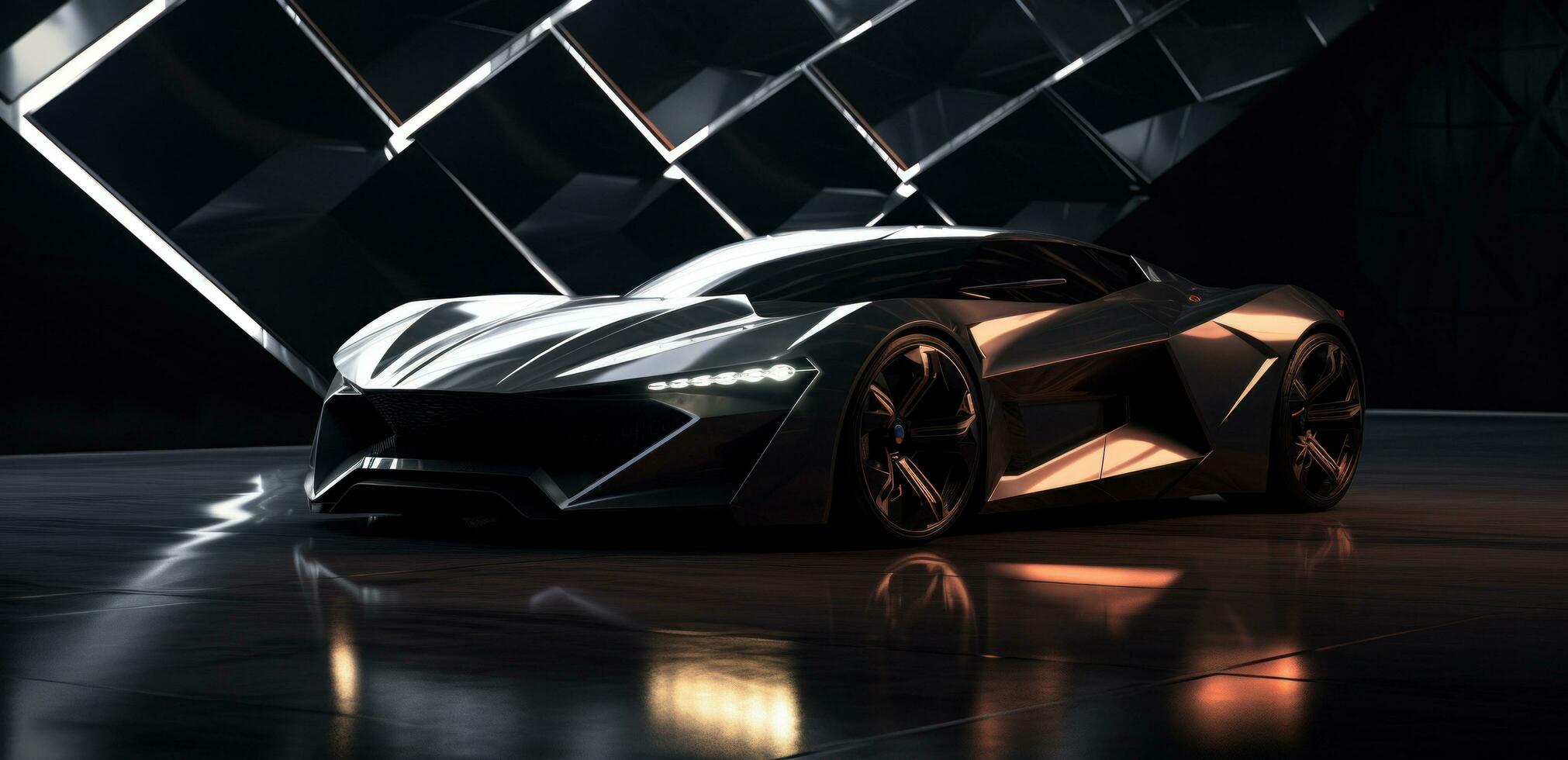 AI generated the new sport car prototype with a black background, photo