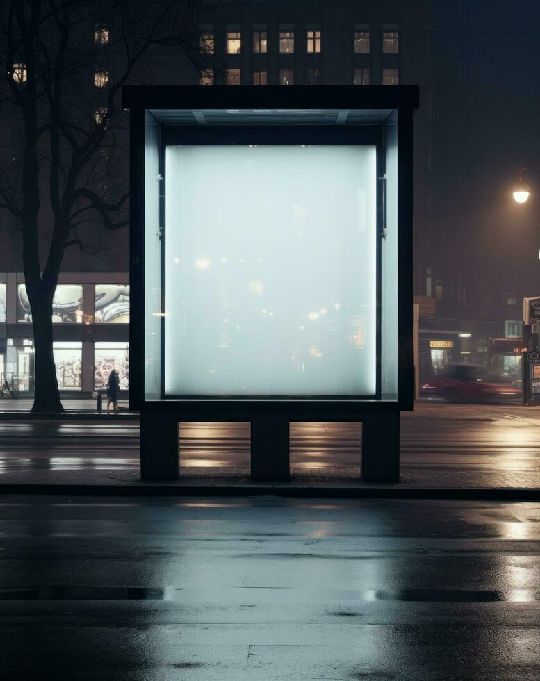 AI generated street advertising billboard on a street corner, photo
