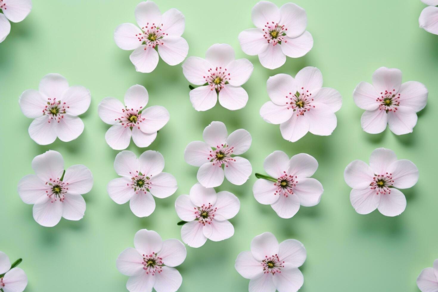 AI generated pink background and white flowers on it, photo