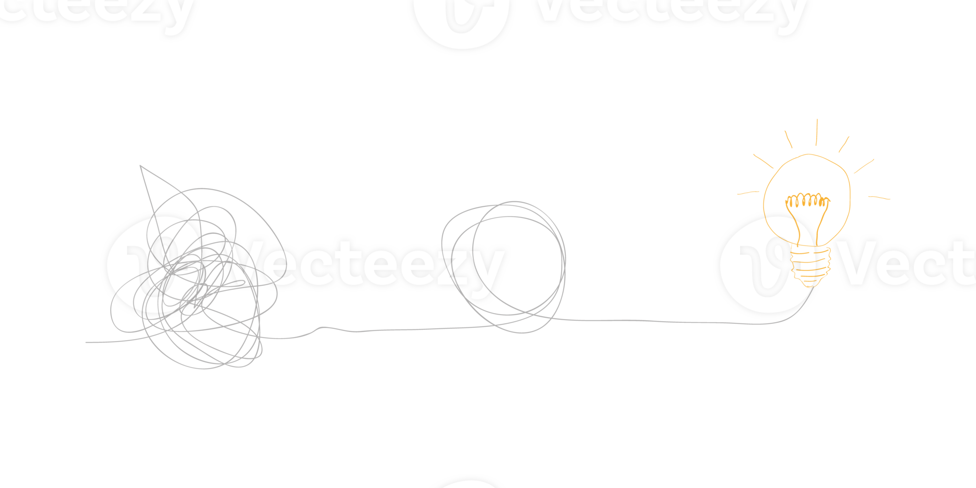 tekenfilm knoop, chaotisch of chaos en bestellen. hersenen elektrisch lamp idee. FAQ, bedrijf bezig met laden concept. licht lamp icoon. briljant gloeilamp. onderwijs. transformeren, Wijzigen, evolutie, transformatie png