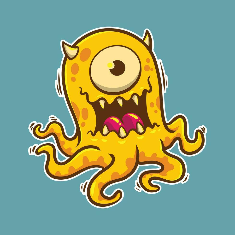 cartoon monster vector illustration for graphic resources
