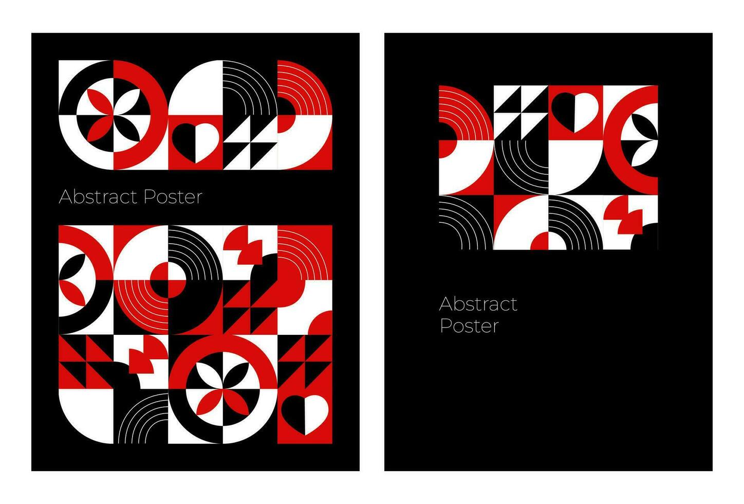 Postcard, poster with modern abstract background. Bauhaus style style. Vector illustration of geometric shapes.