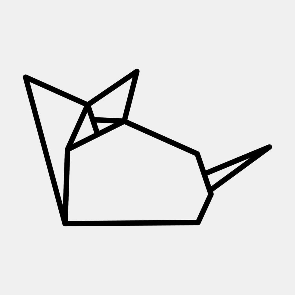 Icon mouse origami. Chinese Zodiac elements. Icons in line style. Good for prints, posters, logo, advertisement, decoration,infographics, etc. vector