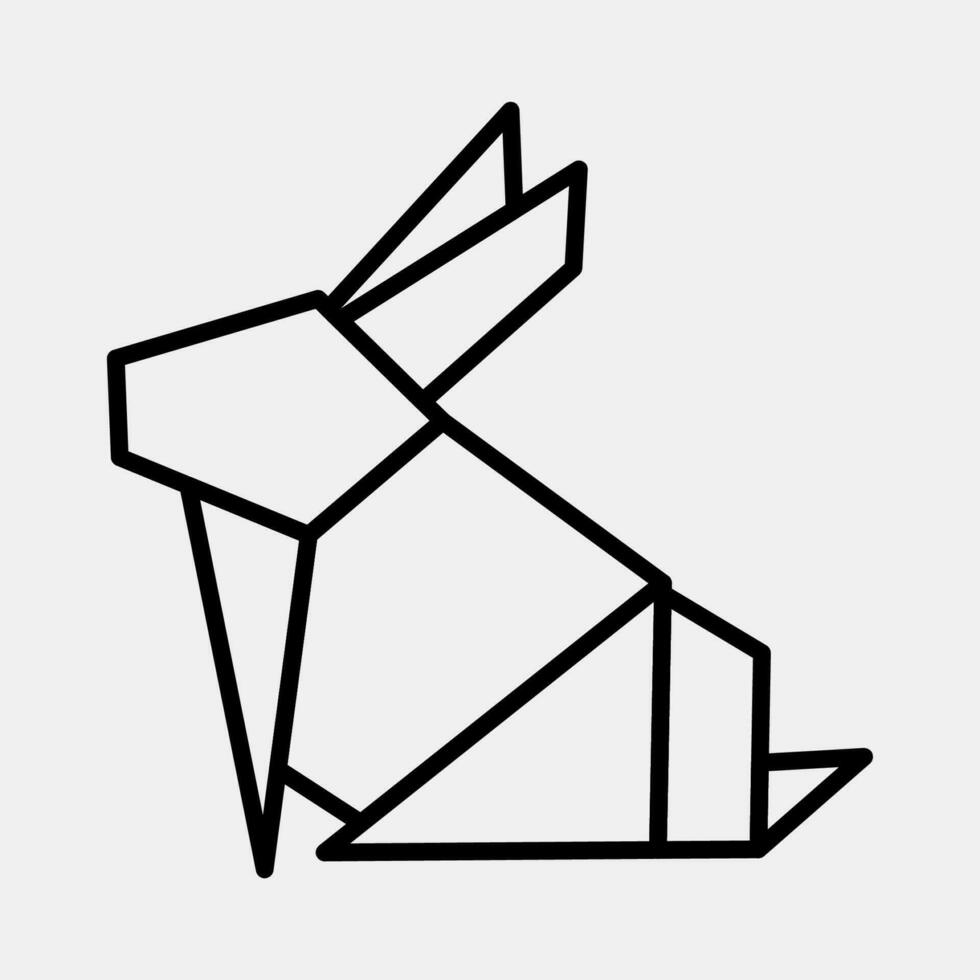 Icon bunny origami. Chinese Zodiac elements. Icons in line style. Good for prints, posters, logo, advertisement, decoration,infographics, etc. vector