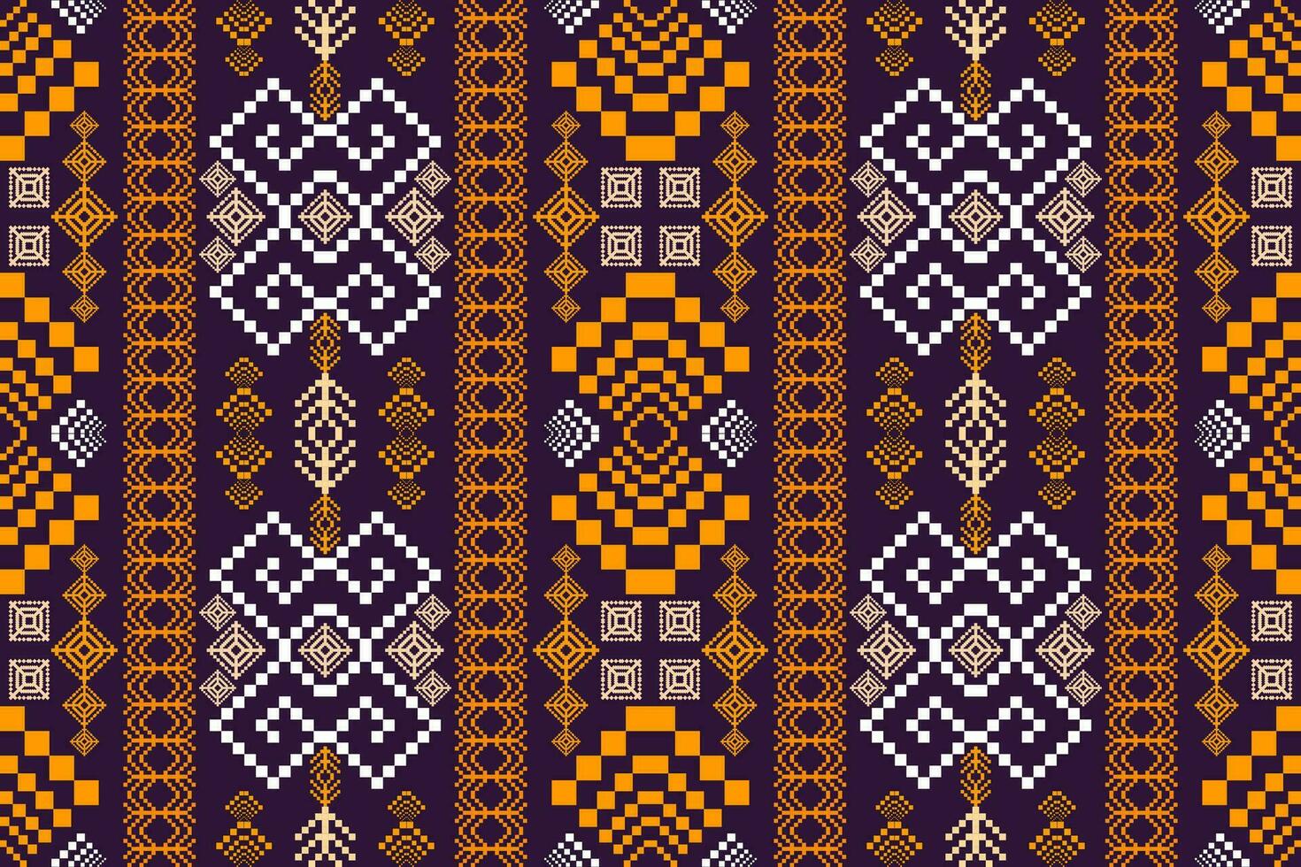 Geometric ethnic aztec embroidery style.Figure ikat oriental traditional art pattern.Design for ethnic background,wallpaper,fashion,clothing,wrapping,fabric,element,sarong,graphic,vector illustration. vector